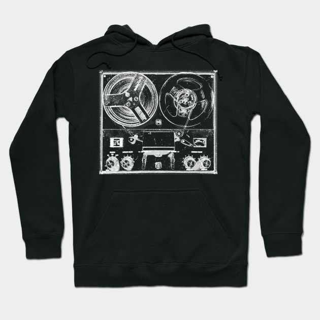 Reel To Reel Analog Tape Machine Retro Recording Studio Music Hoodie by blueversion